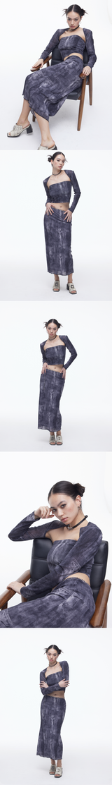 Denim Mesh Long SK(BK)