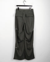 Haas Rivet Pintuck Cotton Wide Pants