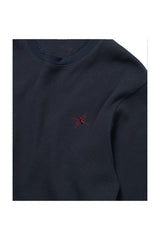 SIGNATURE LOGO WAFFLE L/S TEE (NAVY)