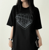 Face Heart Boxy Fit Short Sleeve T-shirt