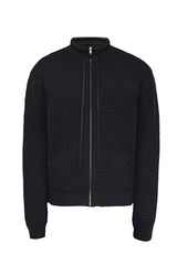 Waffle Knit Drawstring Cardigan