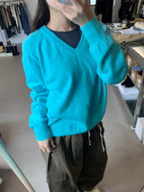 カシミアファインウールVネックニット(7color)