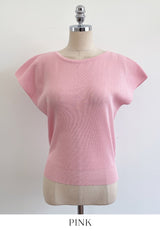 Niel Round Neck Cap Sleeve Short Sleeve Knit