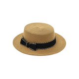 ウェーブリボンボーターハット (Brown)