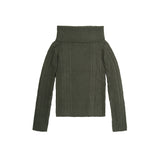 RIBBED OFF-SHOULDER KNIT(CHARCOAL KHAKI)