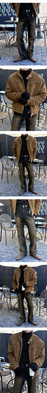 [Unisex] Garments sand brush flare denim pants