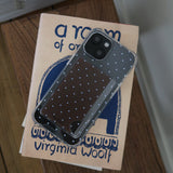 [Jelly] mini dot (Brown&blue dot) Card pocket case