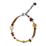 karen silver brown gemstone bracelet 