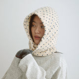 PolarFleece Balaclava (Mini dot cream)