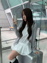 Blon Shirring Mini Blouse One Piece