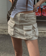 スリーポケットローライズスカートパンツ