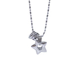 All surgical steel wave black star necklace