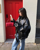 [ORIGINAL] Tod Loose-Fit Belted Leather Jacket