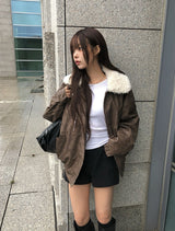 Zelda Vintage Leather Fur Mustang Jumper