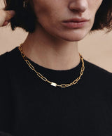 26SS★ [Premium Plating] H Edition AB Round Tag Chain Necklace
