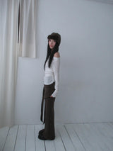 オフショルダースリットT