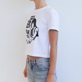 COZY CAT CROP T-SHIRT (WHITE)