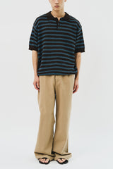 Letter Collar Half Knit (3color)