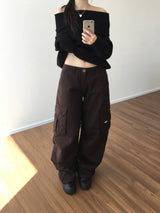 Work low-rise cargo pants (2 colors)