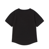 25SS ベーシック ロゴ ヘムライン クロップ ショートスリーブ Tシャツ ブラック