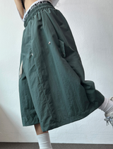 HIGH QUALITY💜SNAP NYLON BERMUDA PANTS 💚🤍🤎🖤6COLOR