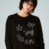 [UNISEX]オフスターカットロングスリーブTシャツ