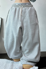 LINE POINT BALLOON WIDE LONG PANTS 🖤🤍🩶3COLOR