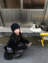 シミズデイリーVネックニットウェアボタンフーディー