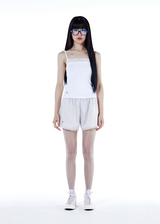 Classic Glossy Satin Mini Short_LIGHT GRAY