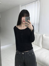 Slim button T-shirt (2 colors)