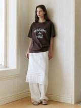 LACE LAYERED LONG SKIRT WHITE