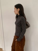 ハイジェニ ピーチファズ フリル フラワー ポーラーTシャツ