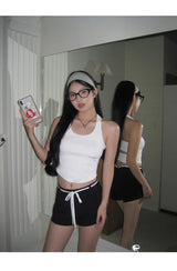 White Ribbon High Short Pants