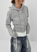 [MADE] Plain Cotton Snap Hooded Jumper