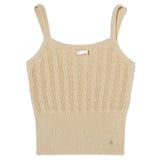 CABLE PATTERN KNIT SLEEVELESS [BEIGE]