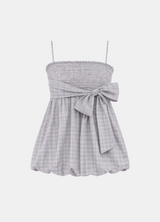 Solin Ribbon Check Babydoll Top
