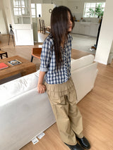 ウォッシュドチェックフリルシャツ (2C)
