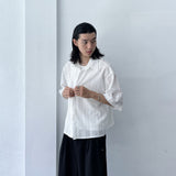 Sheer Openwork Knit Short Sleeve Shirt