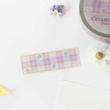 Ceramic Plate Masking Tape / Gingham Flower 1