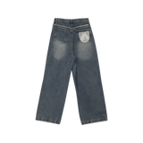 FRINGE DENIM PANTS