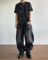 カモフラージュヘンリーネックショートスリーブTシャツ