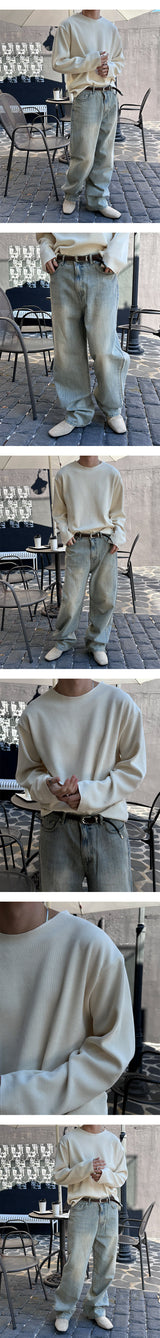[Unisex] 薄手ゴルジラウンドカッティングニット(4color)