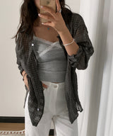 Beverly Sheer Air Wrinkle Pocket Oversized Long Sleeve Shirt 2 Colors