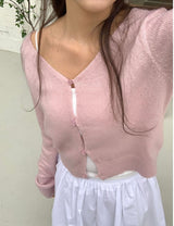Creamy V-neck cardigan