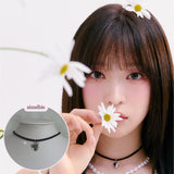 [Aespa Winter Necklace] Vintage Heart Locket Choker Necklace - Silver ver.