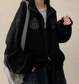 Dove Line Belt Track Two Way High Neck Zip-Up [Fleece]