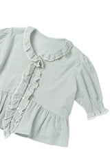 モイラッフルブラウス_チェック