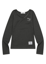 ROSA V-NECK STRIPED LONG SLEEVE T(2COLOR)