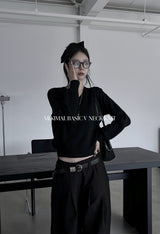minimal basic V-neck knit (2color)