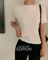 [MADE] Ruffle short-sleeved T-shirt